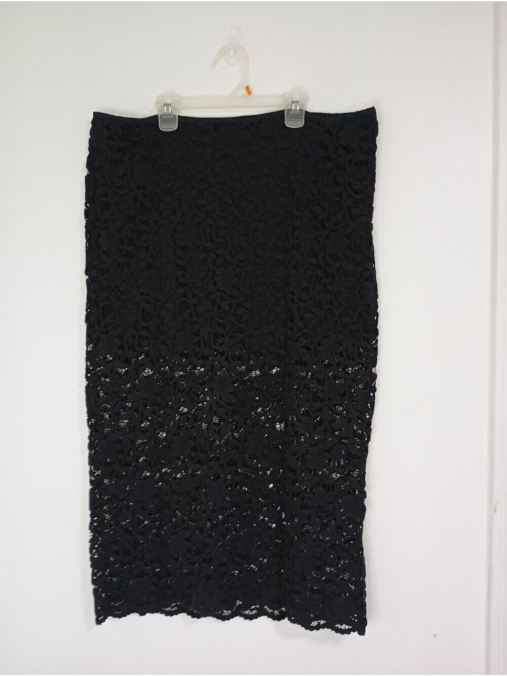 Black Lace Overlay Pencil Skirt By Future Collective XL